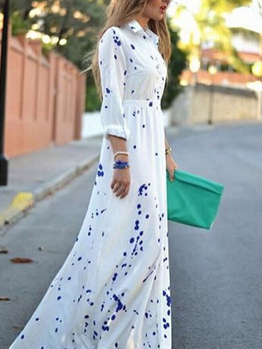 shirt collar maxi dresses