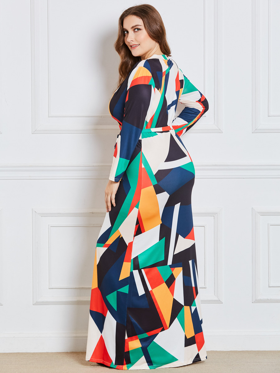 geometric maxi dress