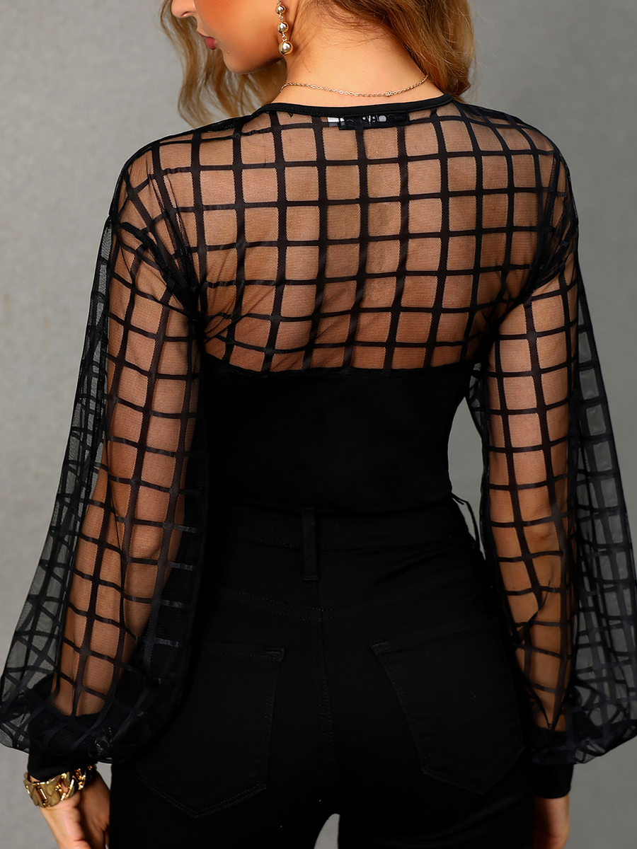 black-standard-slim-plain-polyester-see-through-blouse-style-v300902